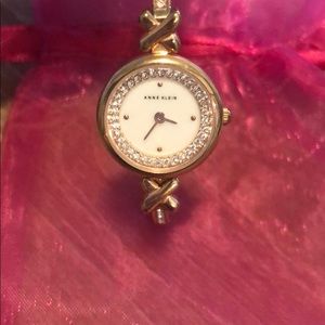 Rose Gold Bangle Watch, Swarovski Crystal-Accents